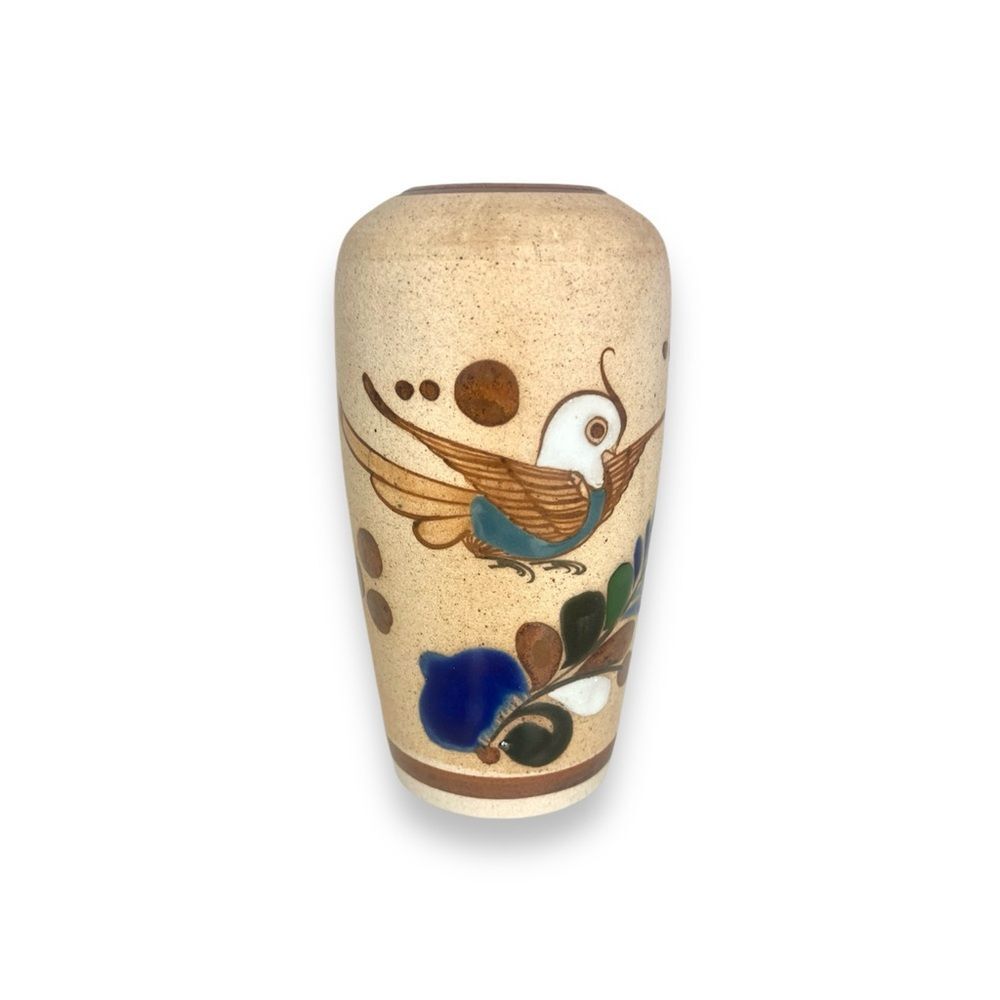 Vtg MCM Mexican Dove Stoneware Hand Painted Tonala Sand Pottery